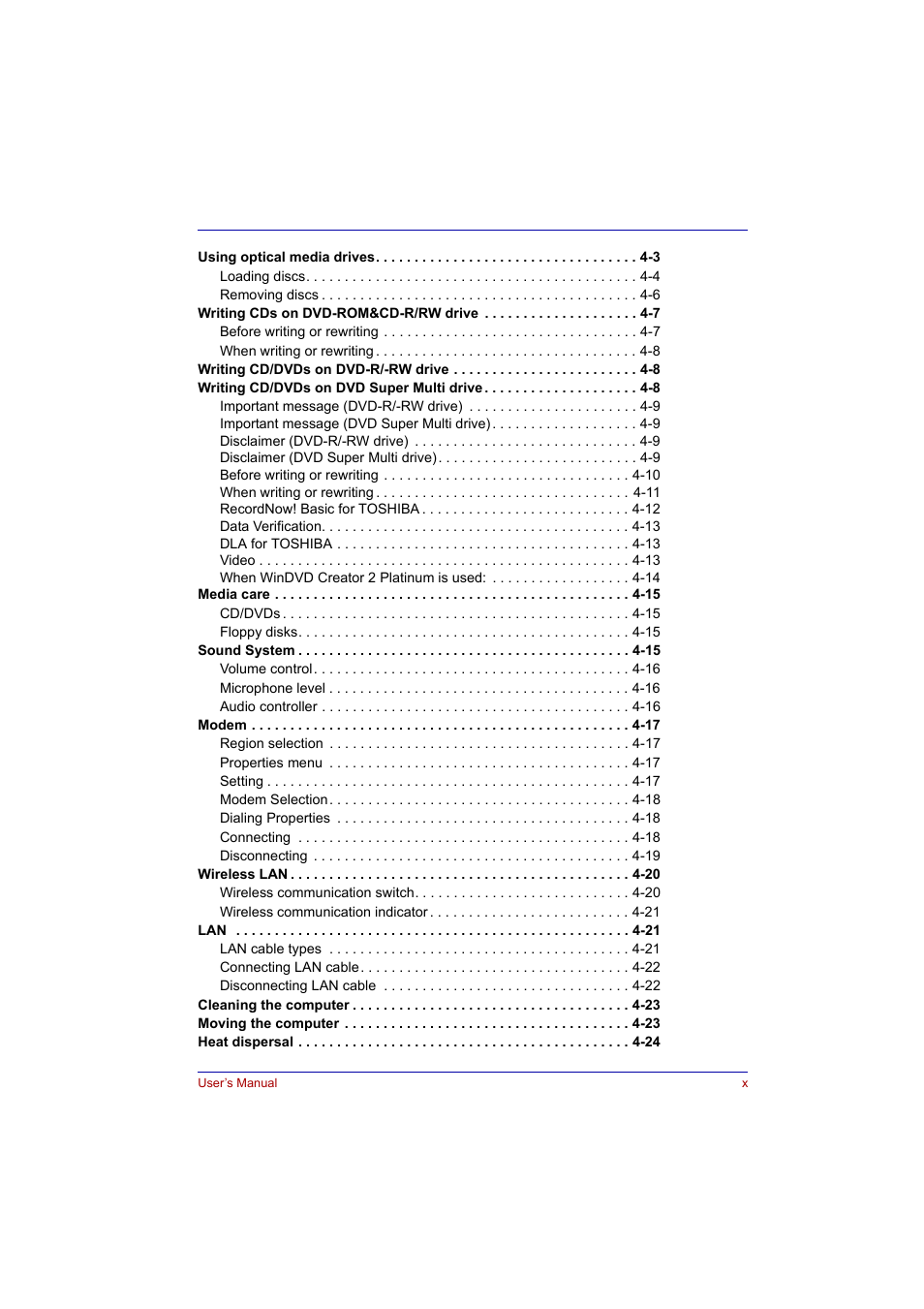 Toshiba Tecra A2 User Manual | Page 10 / 198