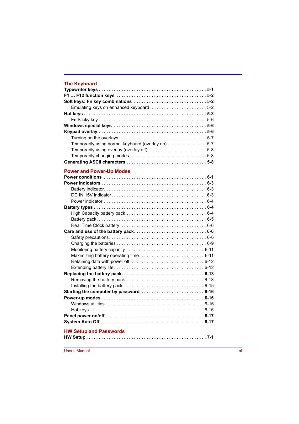 Toshiba Tecra A2 User Manual | Page 11 / 198