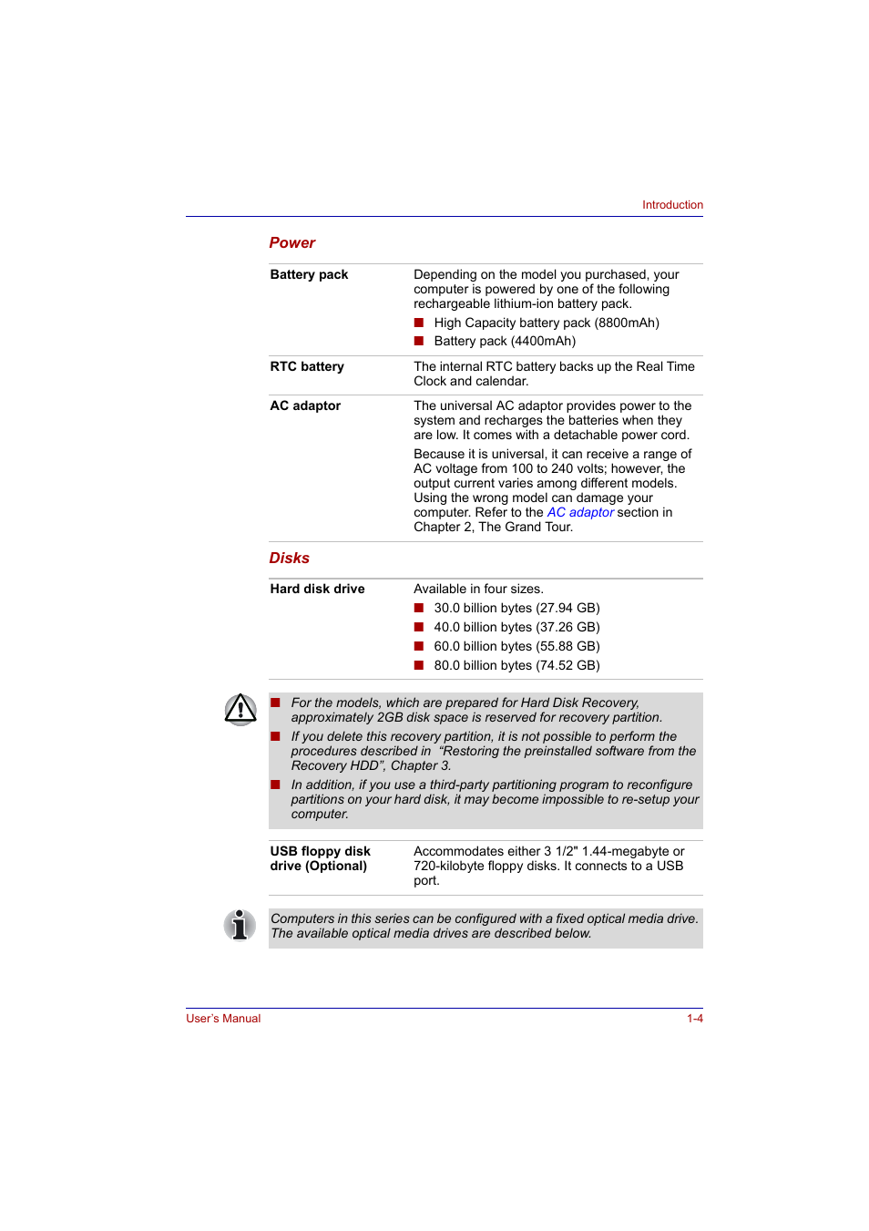 Toshiba Tecra A2 User Manual | Page 26 / 198