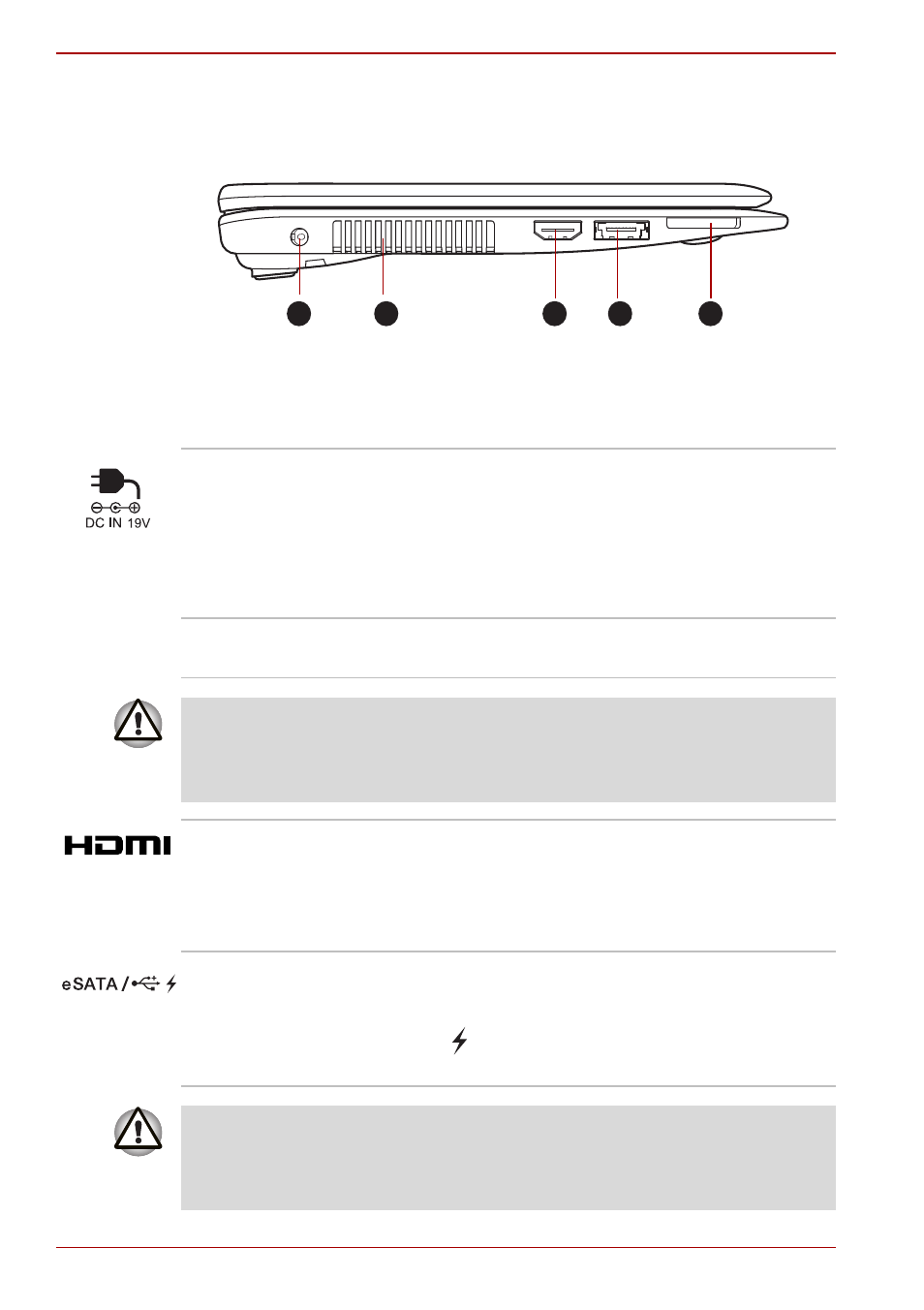 Left side, Left side -2 | Toshiba Satellite T230 User Manual | Page 34 / 170
