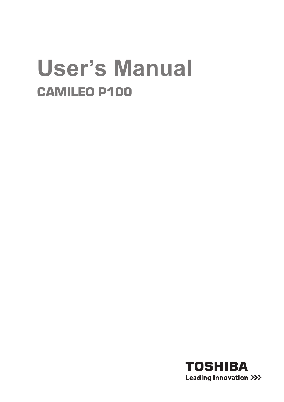 Toshiba Camileo P100 User Manual | 51 pages