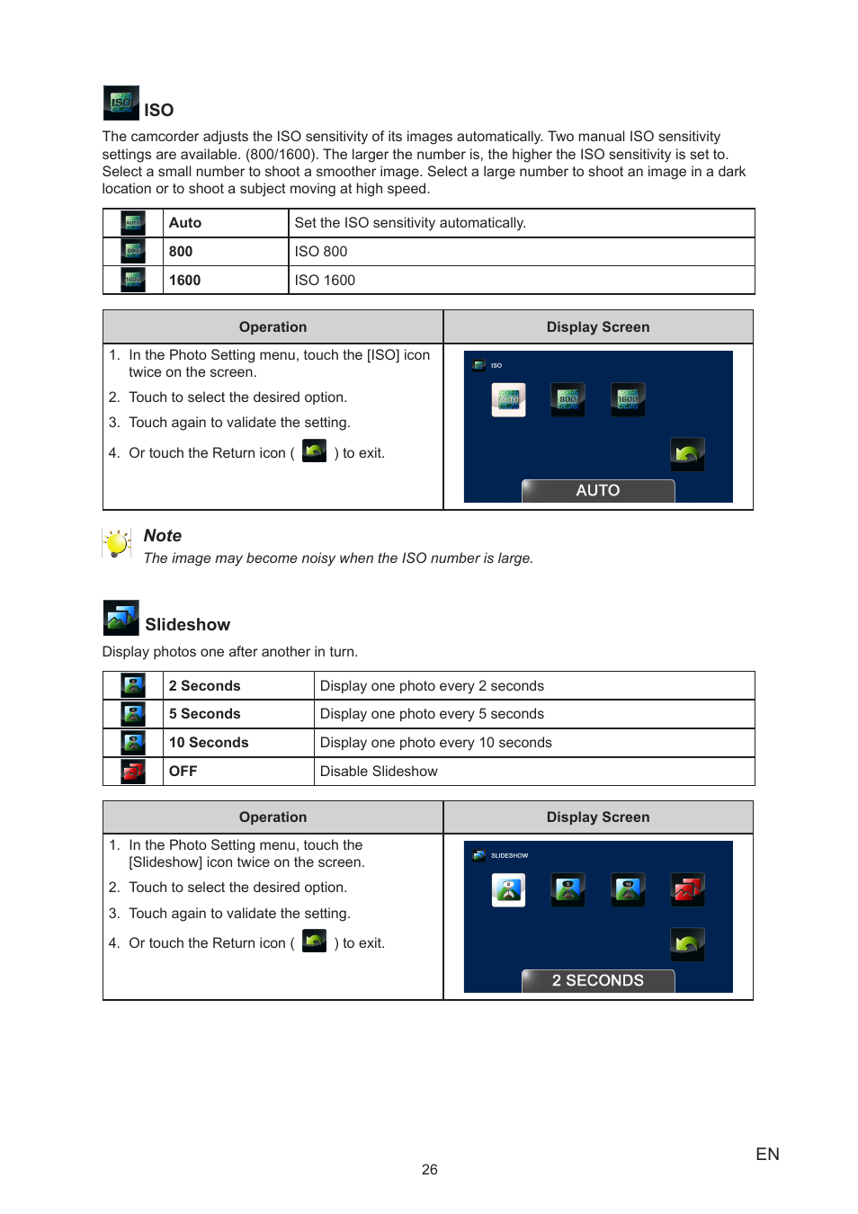 Toshiba Camileo P100 User Manual | Page 26 / 51