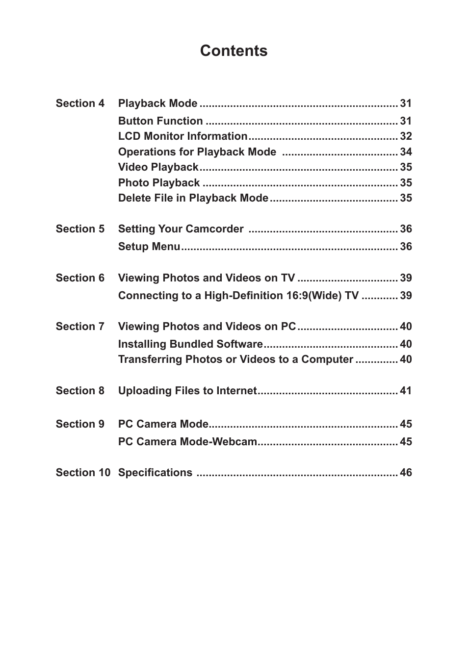 Toshiba Camileo P100 User Manual | Page 4 / 51