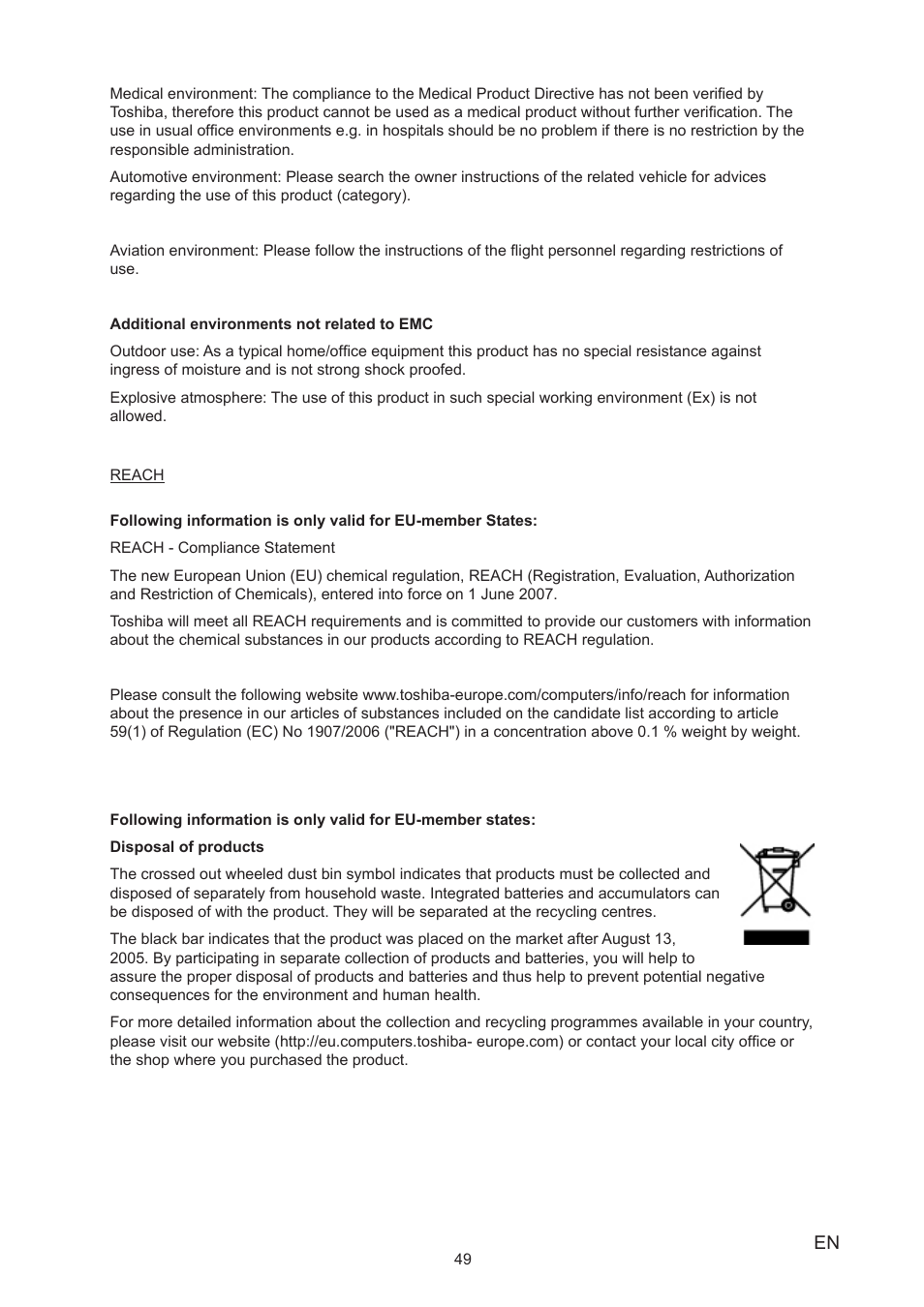 Toshiba Camileo P100 User Manual | Page 49 / 51