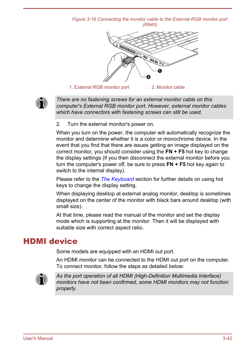 Hdmi device, Hdmi device -42 | Toshiba Portege R930 User Manual | Page 107 / 195