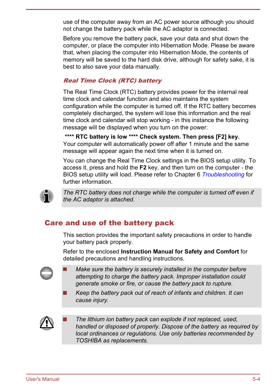 Care and use of the battery pack | Toshiba Portege R930 User Manual | Page 148 / 195