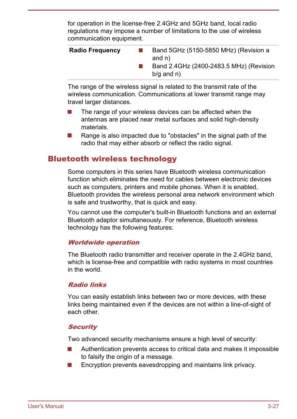 Bluetooth wireless technology | Toshiba Portege R930 User Manual | Page 92 / 195