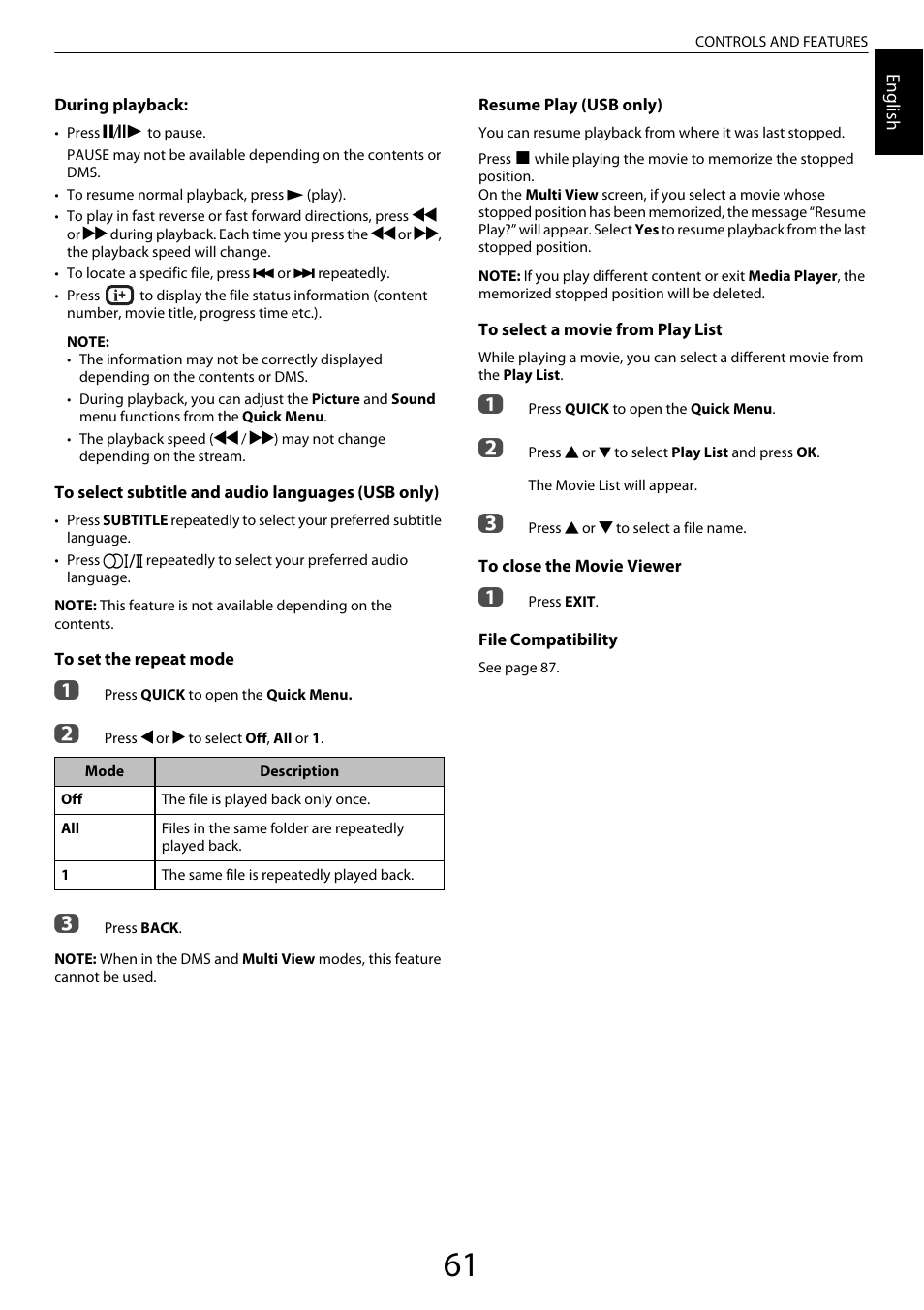 Toshiba XL975 User Manual | Page 61 / 92