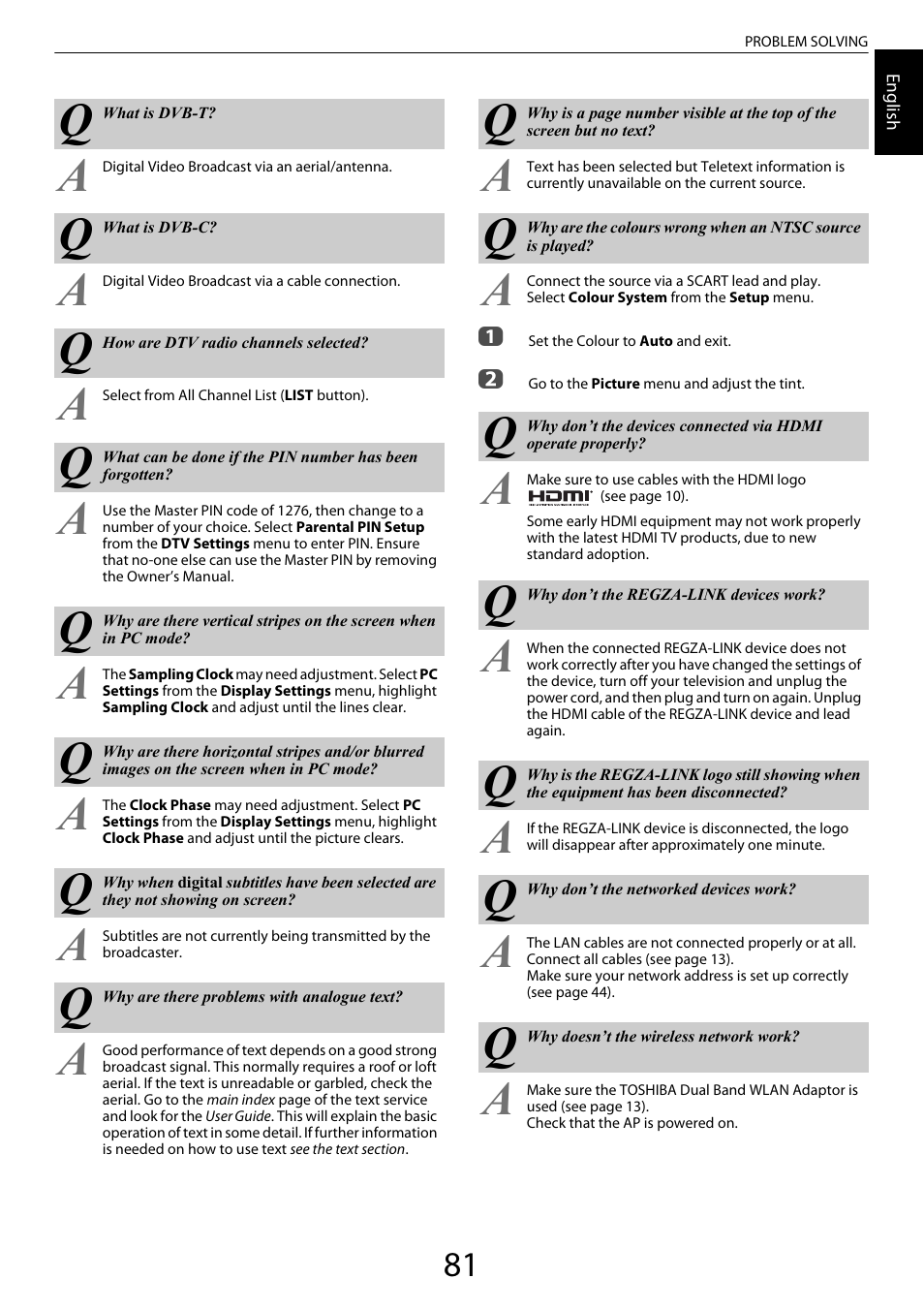 Toshiba XL975 User Manual | Page 81 / 92
