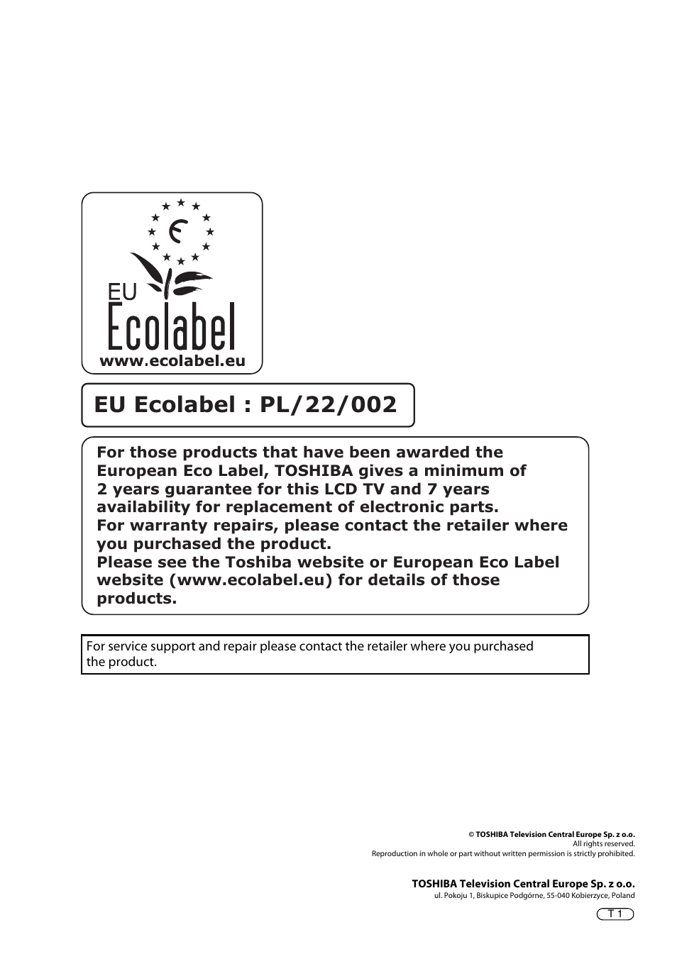 Toshiba XL975 User Manual | Page 92 / 92