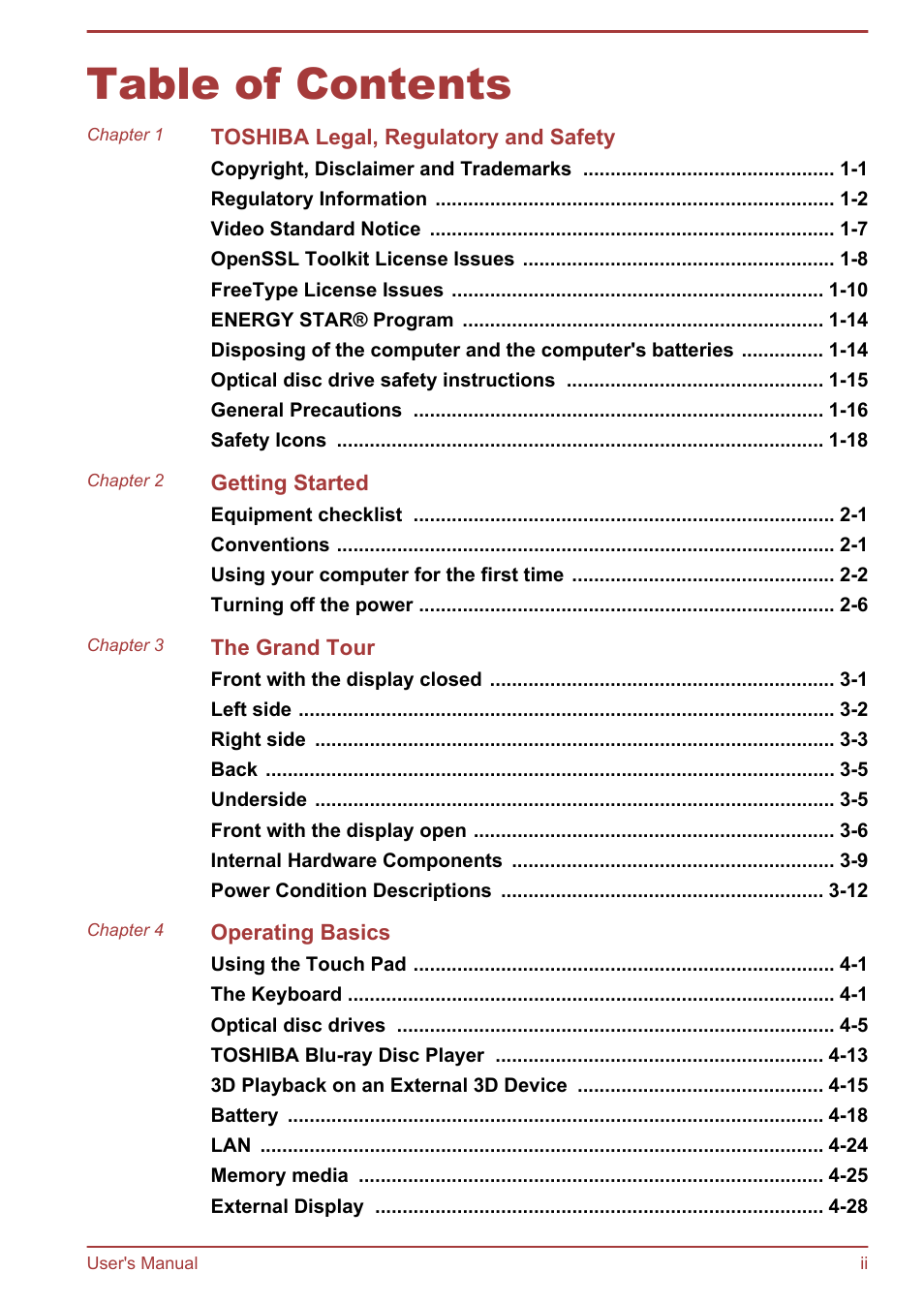 Toshiba Qosmio X70-B User Manual | Page 2 / 128