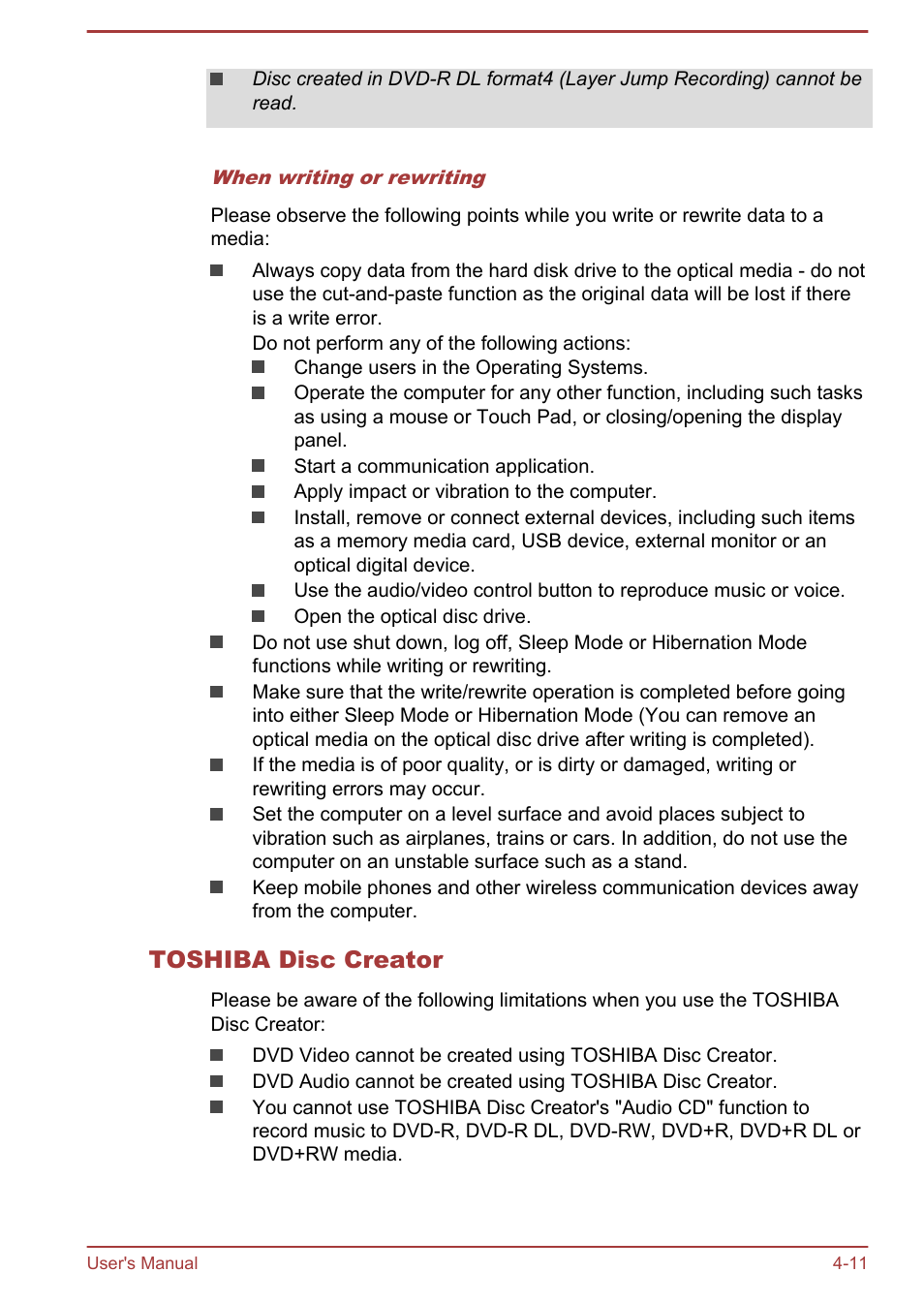 Toshiba disc creator | Toshiba Qosmio X70-B User Manual | Page 56 / 128