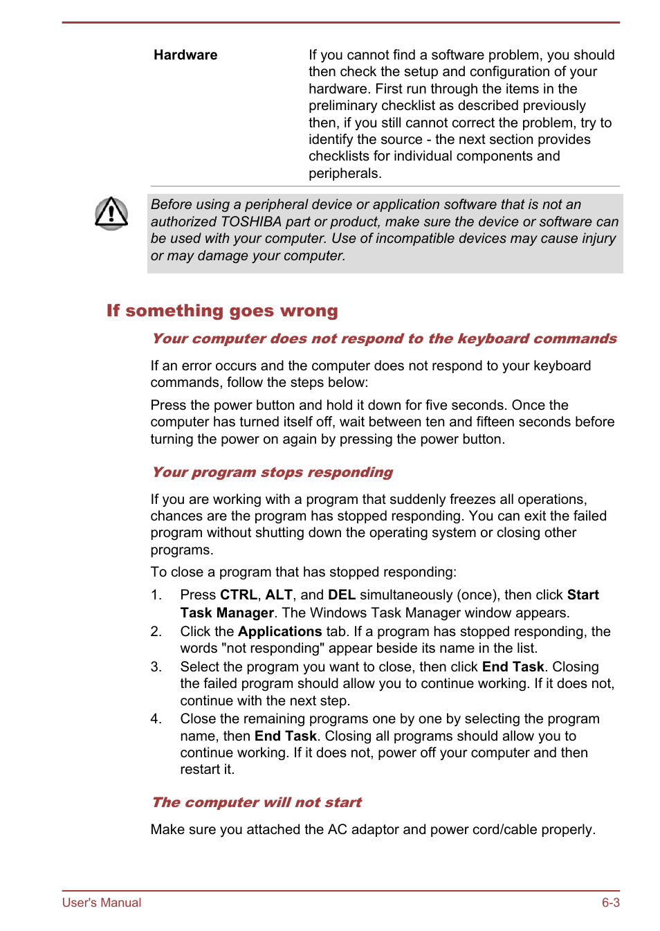 If something goes wrong | Toshiba Qosmio X70-B User Manual | Page 95 / 128