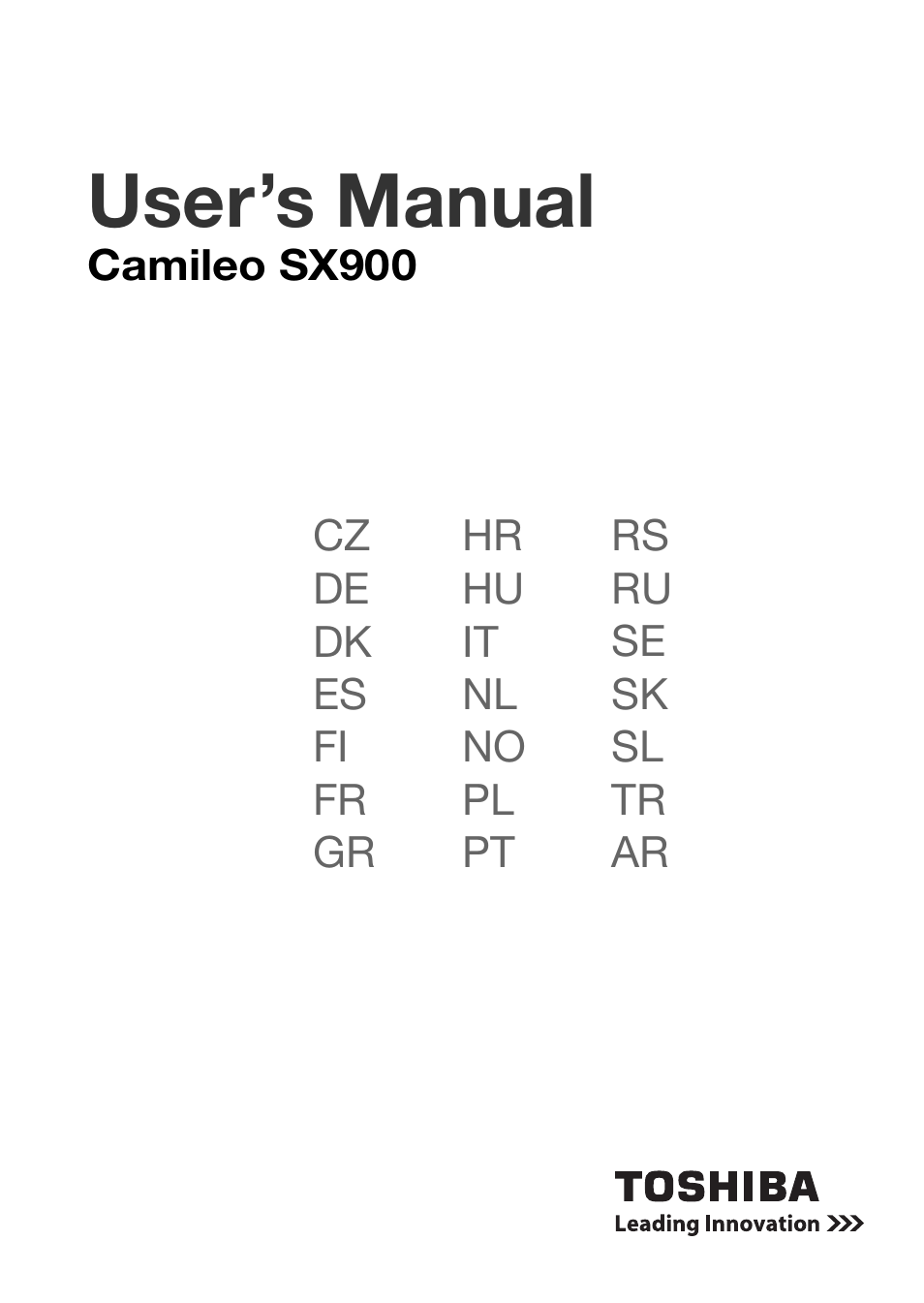 Toshiba Camileo SX900 User Manual | 75 pages