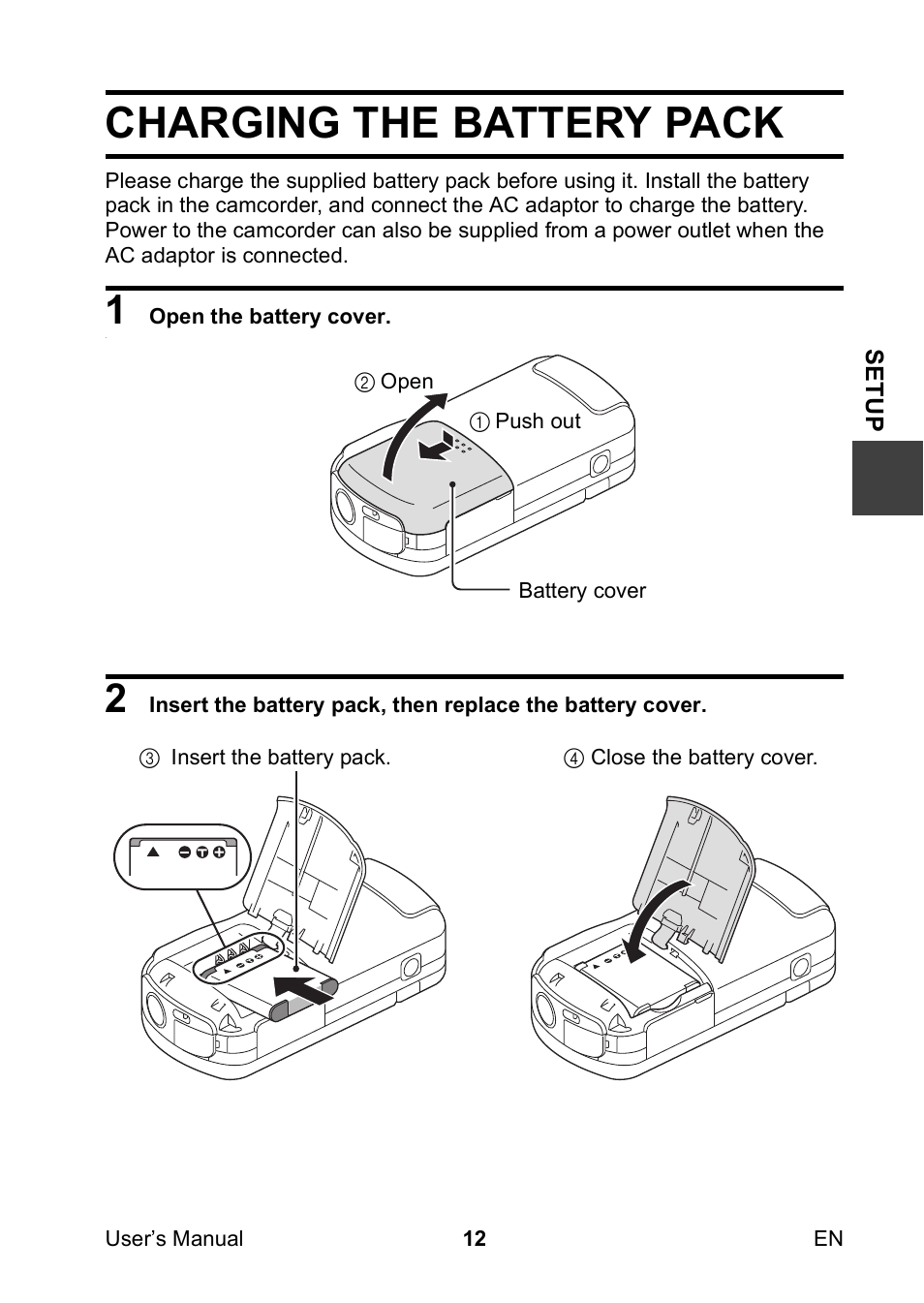 Charging the battery pack | Toshiba Camileo SX900 User Manual | Page 23 / 75