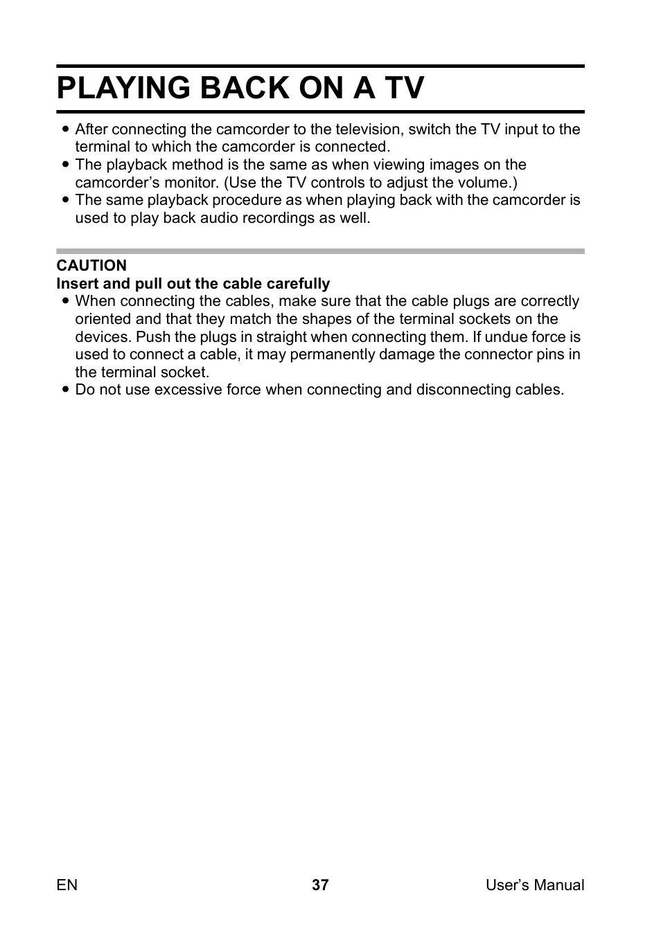 Playing back on a tv | Toshiba Camileo SX900 User Manual | Page 48 / 75