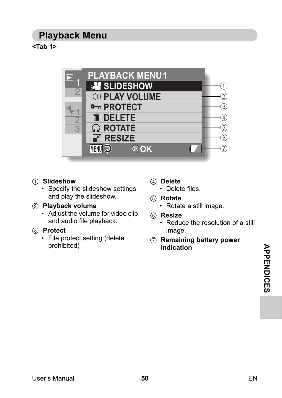 Playback menu, Resize | Toshiba Camileo SX900 User Manual | Page 61 / 75