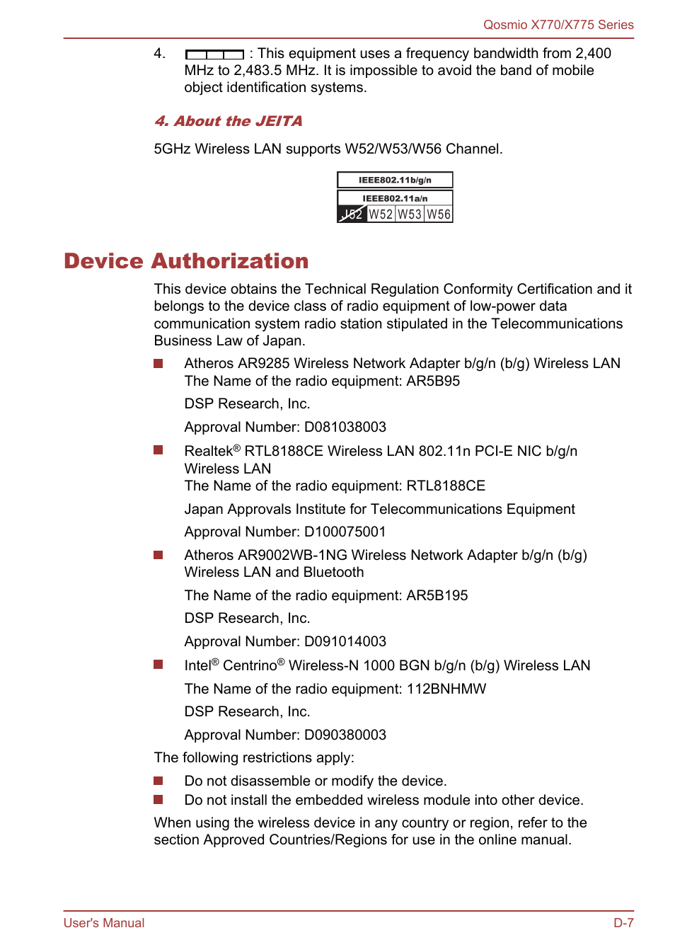 Device authorization | Toshiba Qosmio X770 User Manual | Page 160 / 170