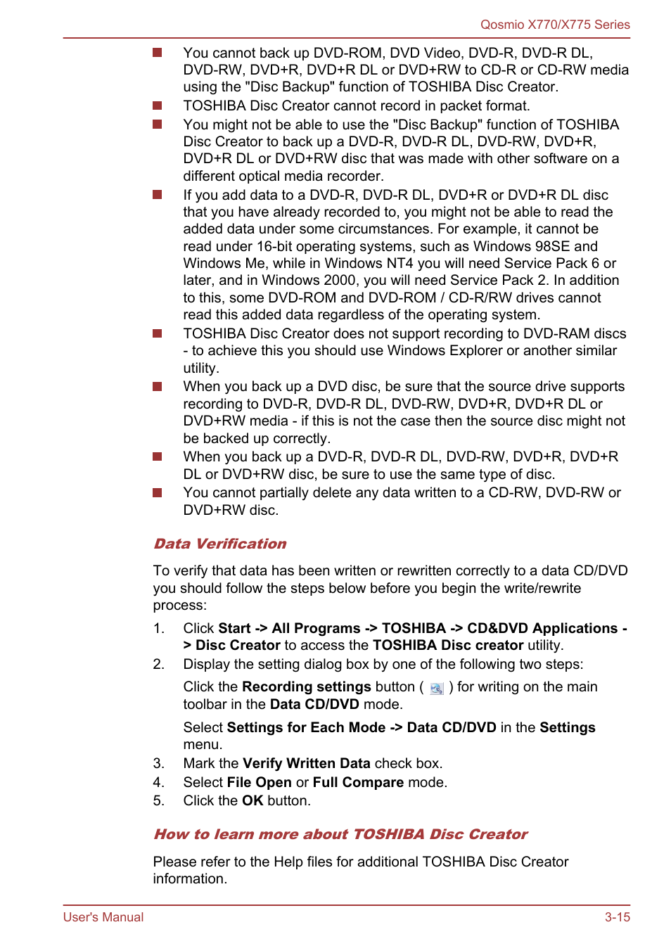 Toshiba Qosmio X770 User Manual | Page 56 / 170