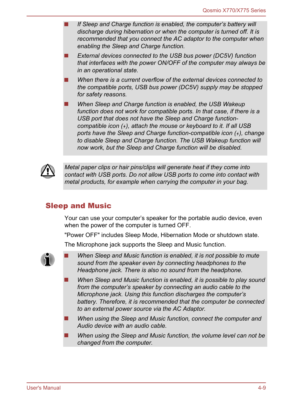 Sleep and music | Toshiba Qosmio X770 User Manual | Page 98 / 170