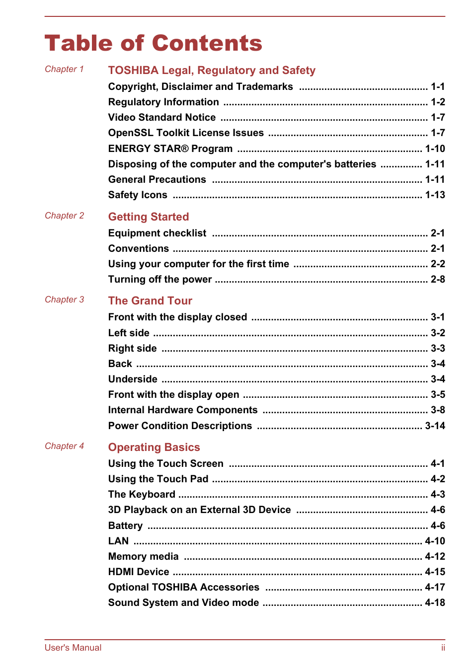 Toshiba Satellite U50-A User Manual | Page 2 / 120