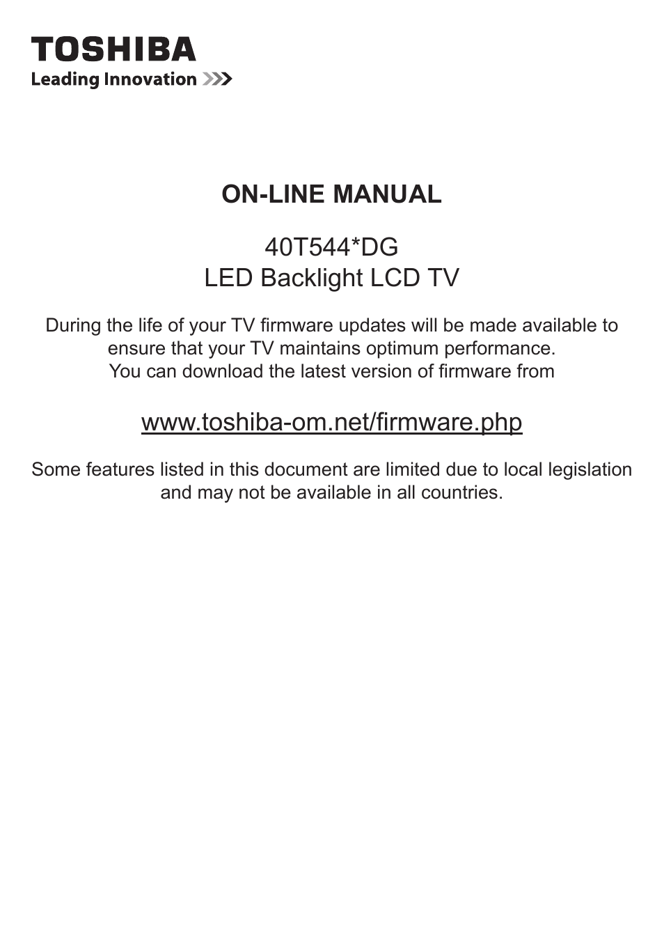 Toshiba T5445 User Manual | 60 pages