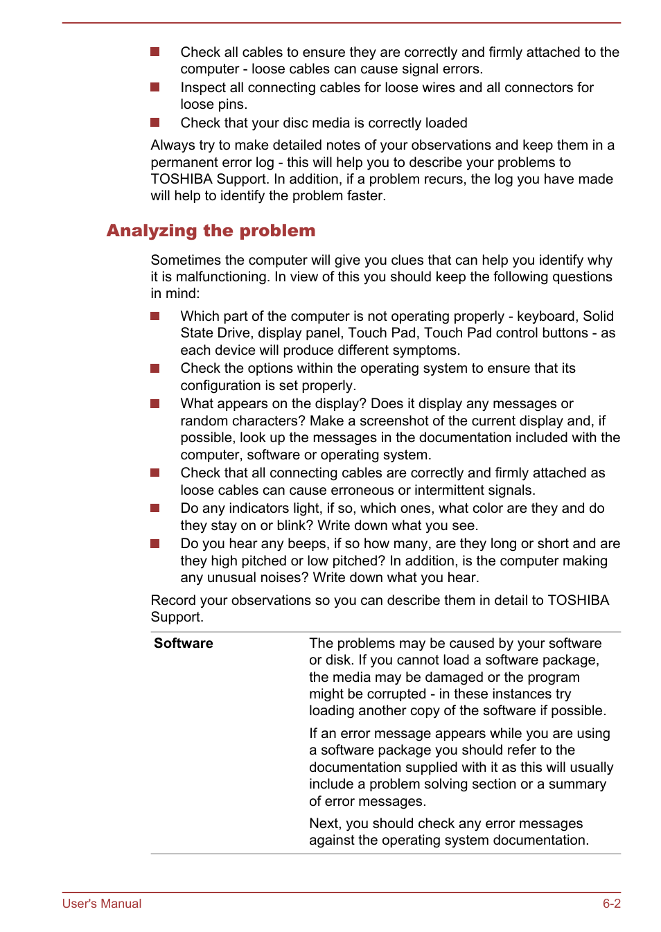 Analyzing the problem | Toshiba Portege Z930-F User Manual | Page 112 / 132