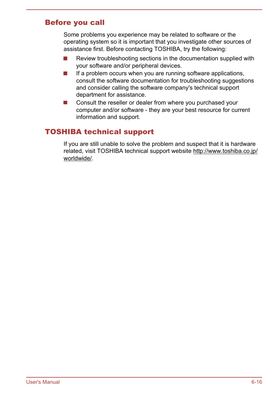 Before you call, Toshiba technical support | Toshiba Portege Z930-F User Manual | Page 126 / 132