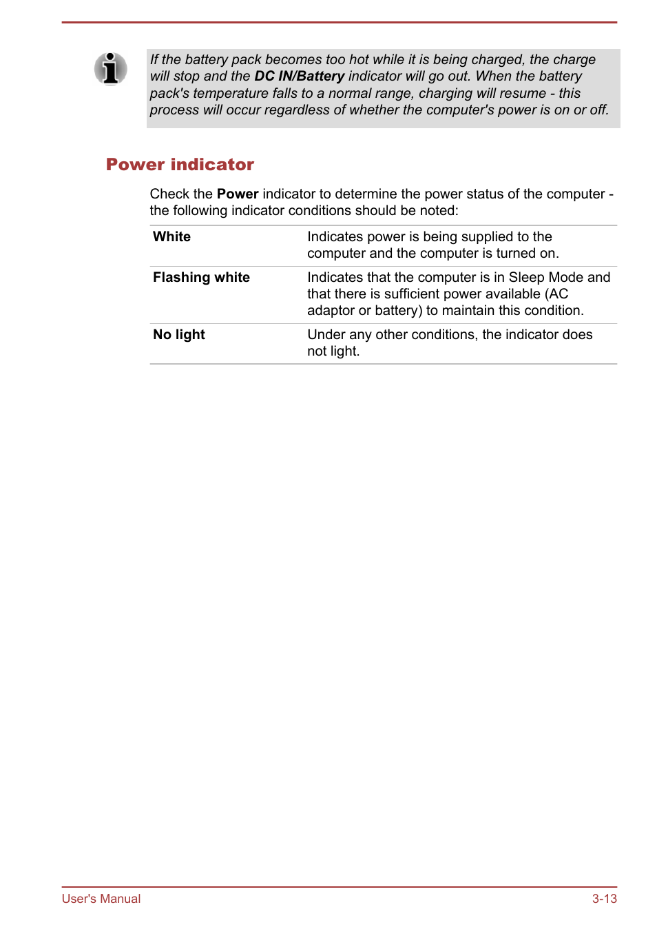 Power indicator | Toshiba Satellite L30W-B User Manual | Page 47 / 120