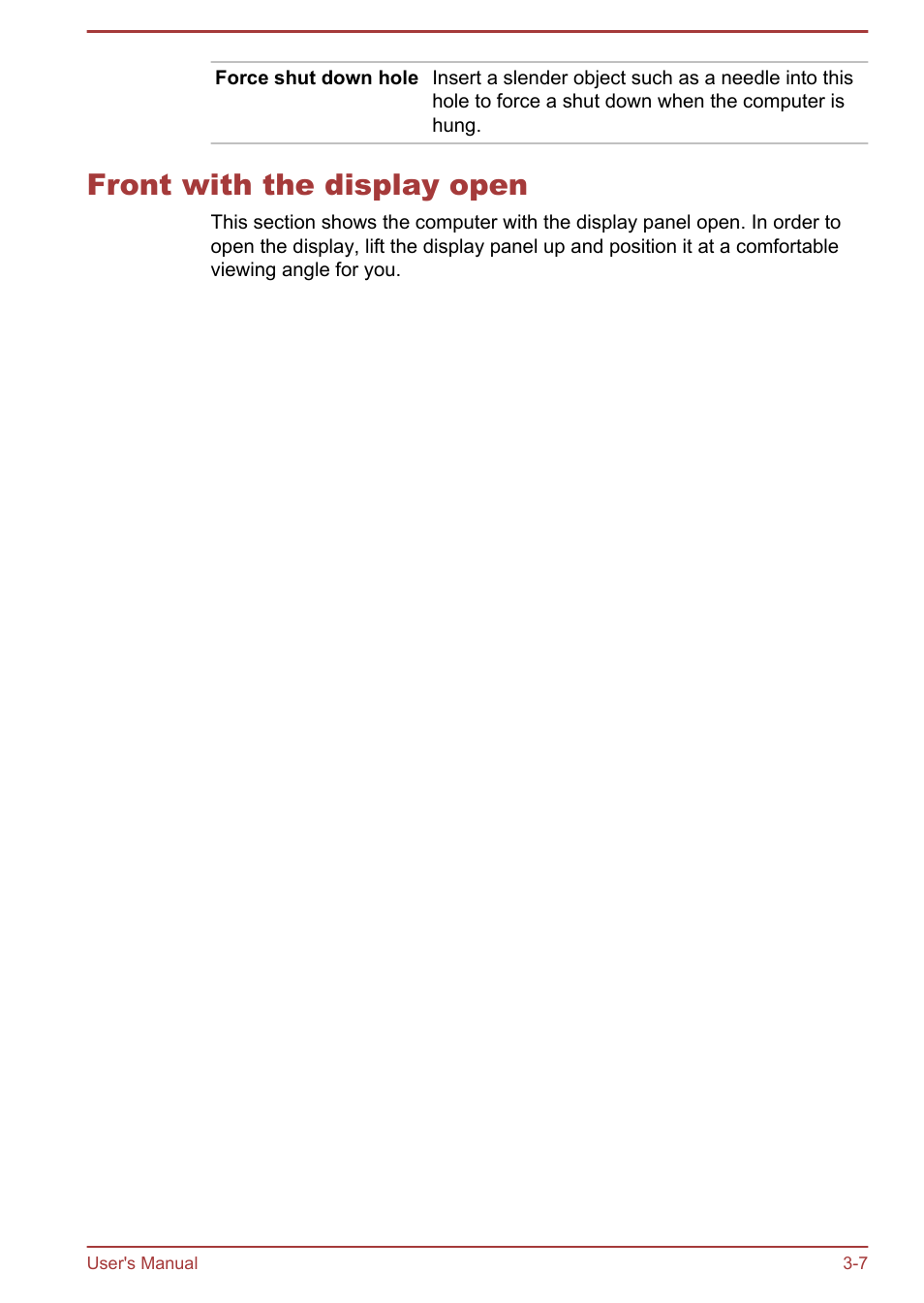 Front with the display open, Front with the display open -7 | Toshiba Satellite S50-A User Manual | Page 35 / 138