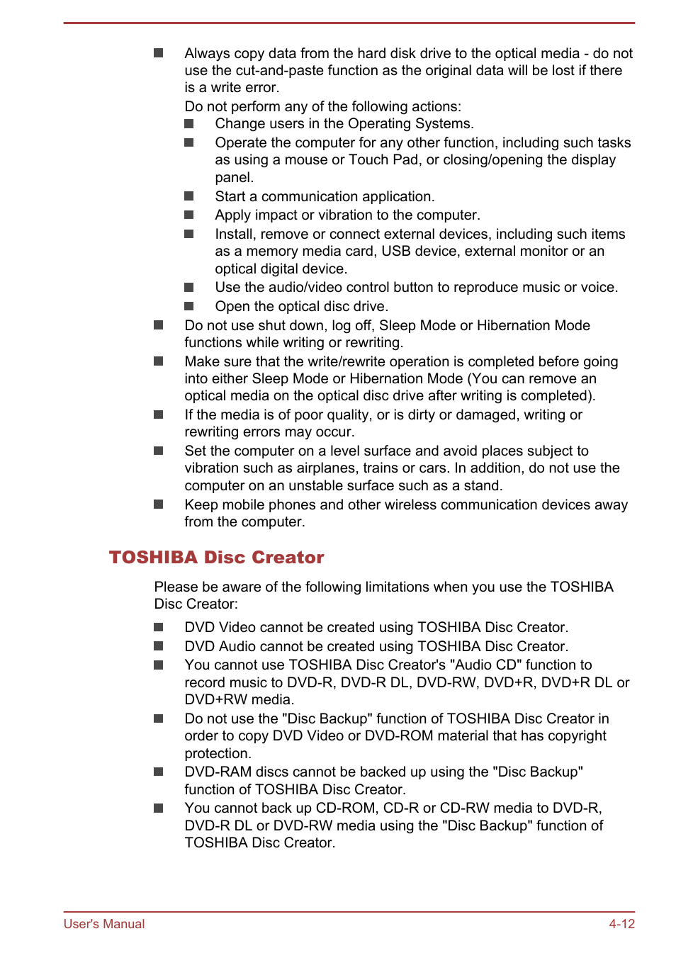 Toshiba disc creator | Toshiba Satellite S50-A User Manual | Page 56 / 138