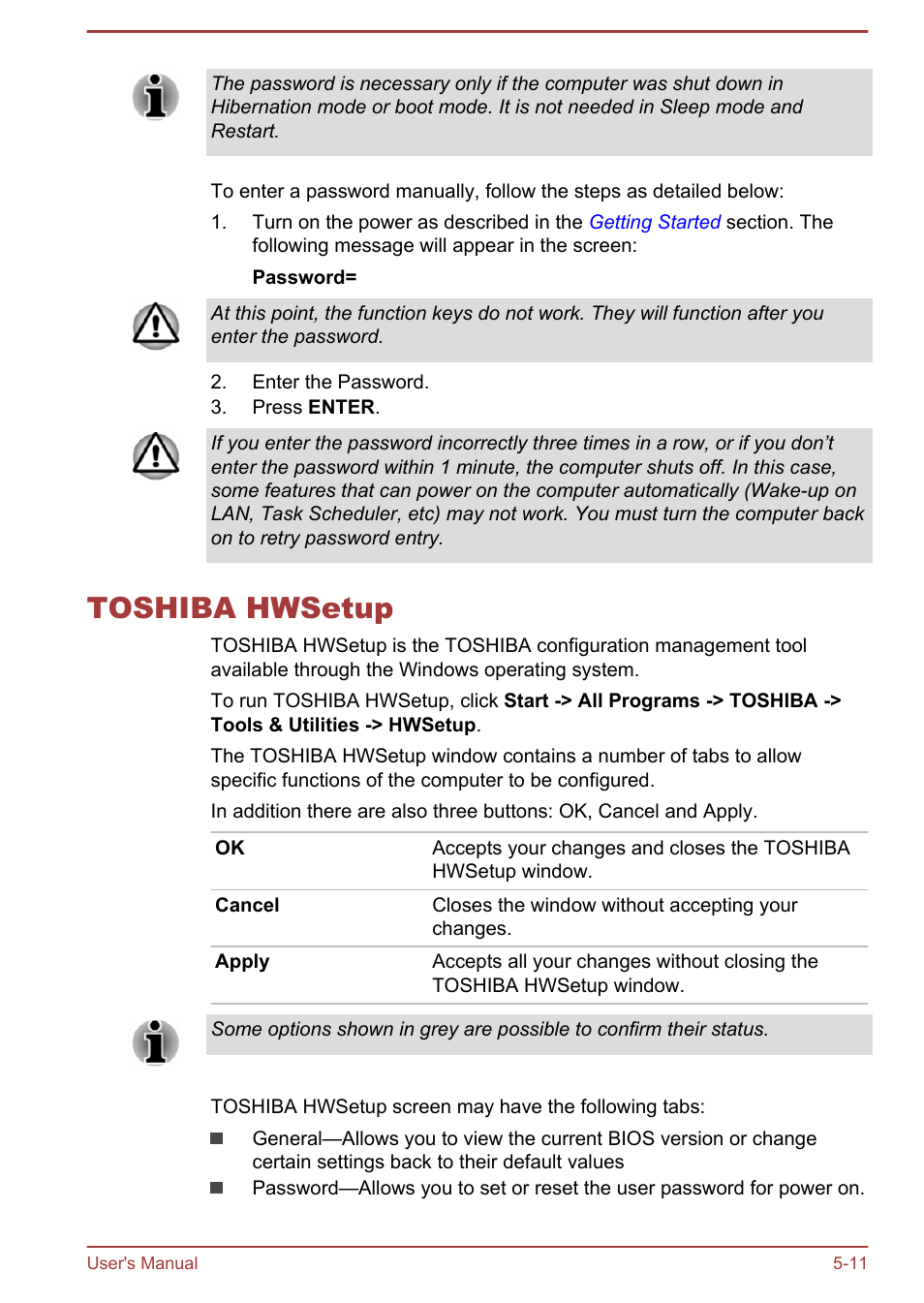 Toshiba hwsetup, Toshiba hwsetup -11 | Toshiba Satellite S50-A User Manual | Page 95 / 138