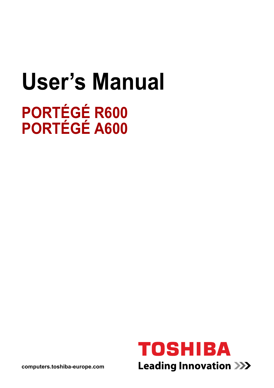 Toshiba Portege A600 User Manual | 219 pages