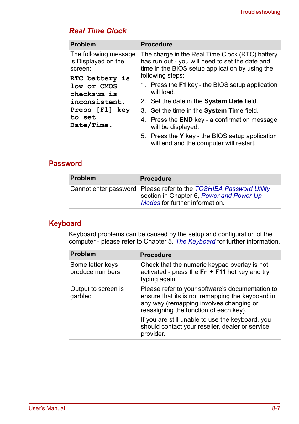 Password keyboard | Toshiba Portege A600 User Manual | Page 163 / 219