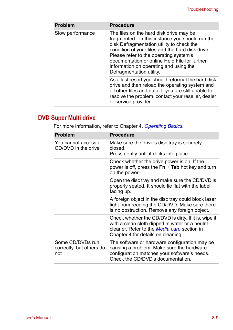 Dvd super multi drive | Toshiba Portege A600 User Manual | Page 165 / 219