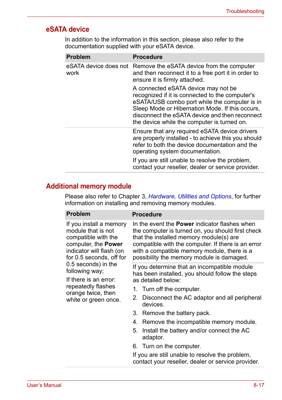 Esata device | Toshiba Portege A600 User Manual | Page 173 / 219