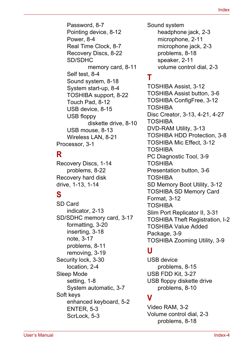 Toshiba Portege A600 User Manual | Page 218 / 219
