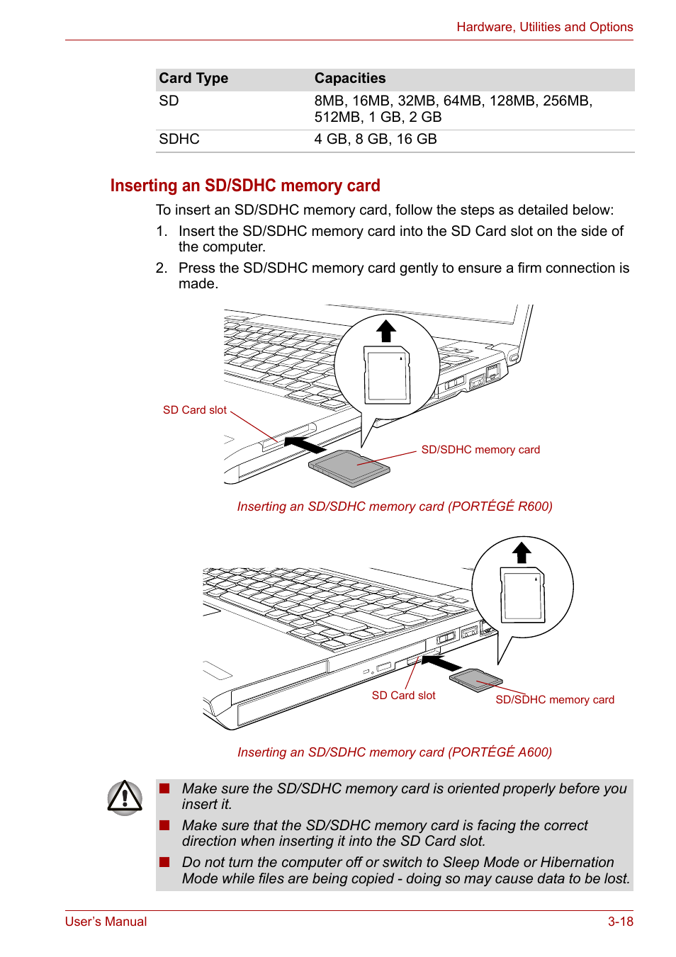 Toshiba Portege A600 User Manual | Page 69 / 219