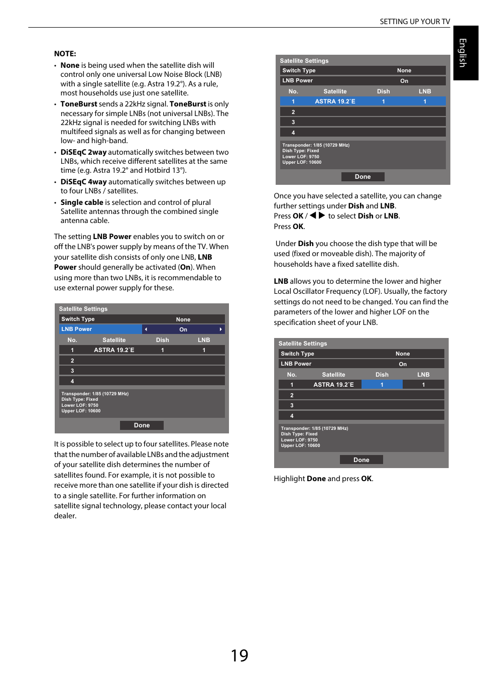 Engl ish | Toshiba UL985 User Manual | Page 19 / 102