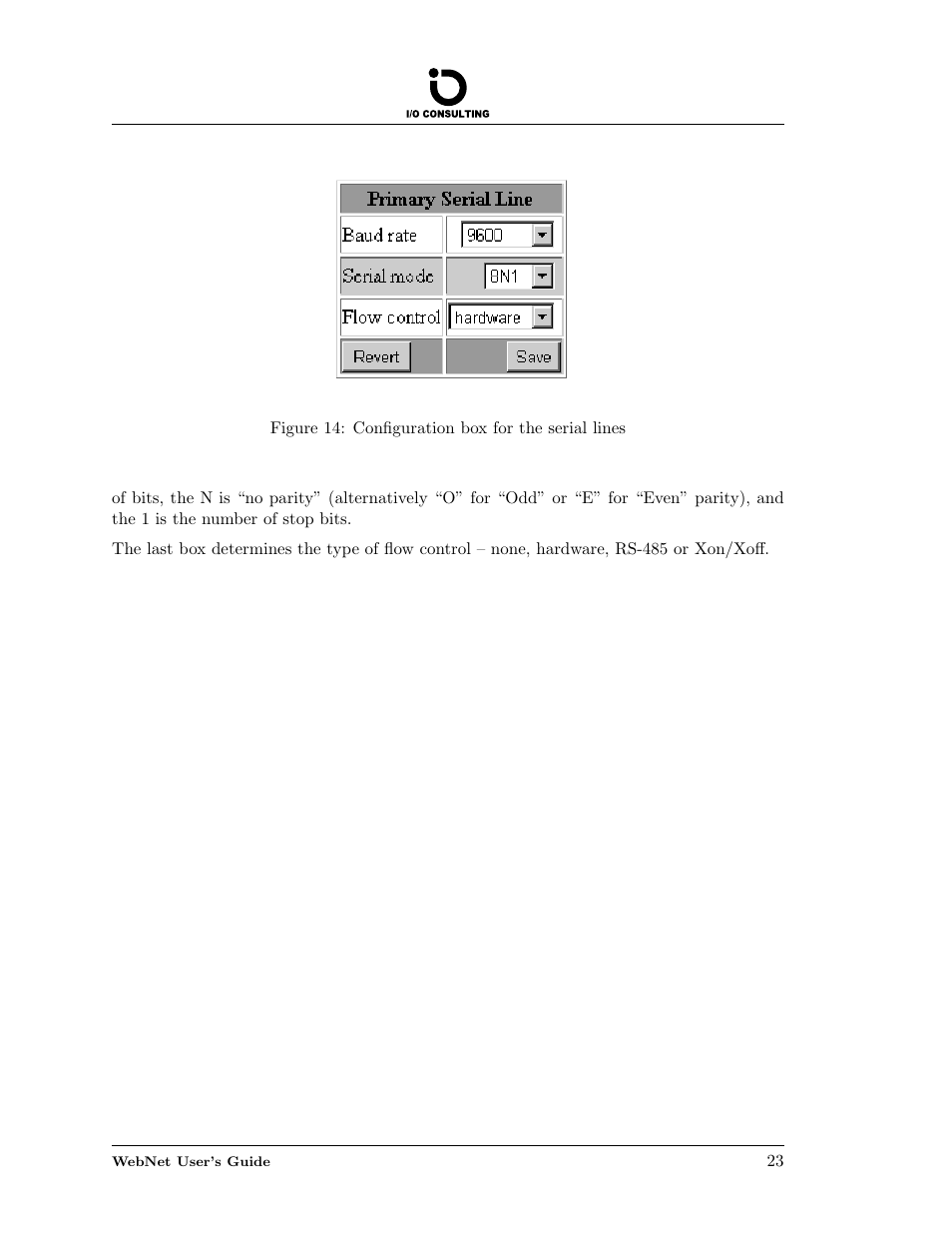 Configuration box for the serial lines | Addtron Technology Electronic Device WebNet User Manual | Page 23 / 41