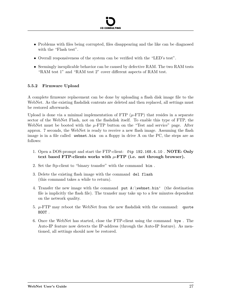 Firmware upload | Addtron Technology Electronic Device WebNet User Manual | Page 27 / 41
