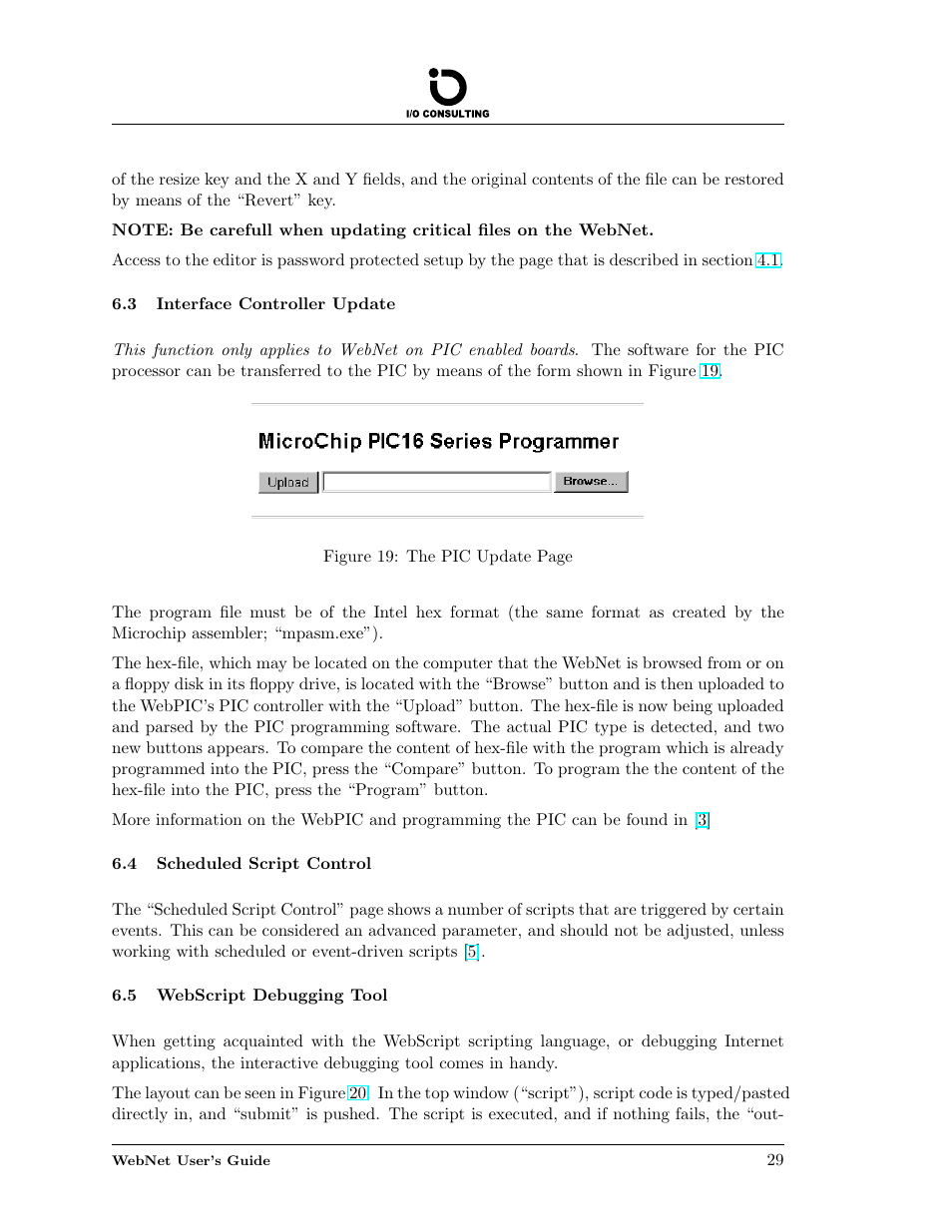 Interface controller update, Scheduled script control, Webscript debugging tool | 3 interface controller update, 4 scheduled script control, 5 webscript debugging tool | Addtron Technology Electronic Device WebNet User Manual | Page 29 / 41