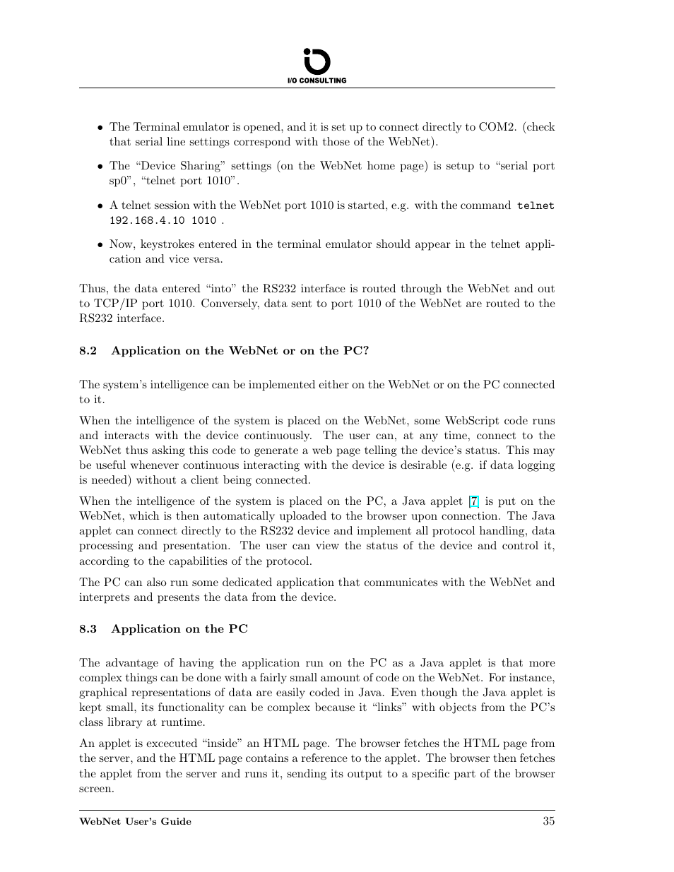 Application on the webnet or on the pc, Application on the pc, 2 application on the webnet or on the pc | 3 application on the pc | Addtron Technology Electronic Device WebNet User Manual | Page 35 / 41
