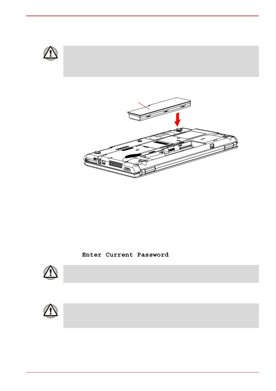 Starting the computer by password, Starting the computer by password -13, Installing the battery pack | Toshiba Satellite Pro L350 User Manual | Page 101 / 170