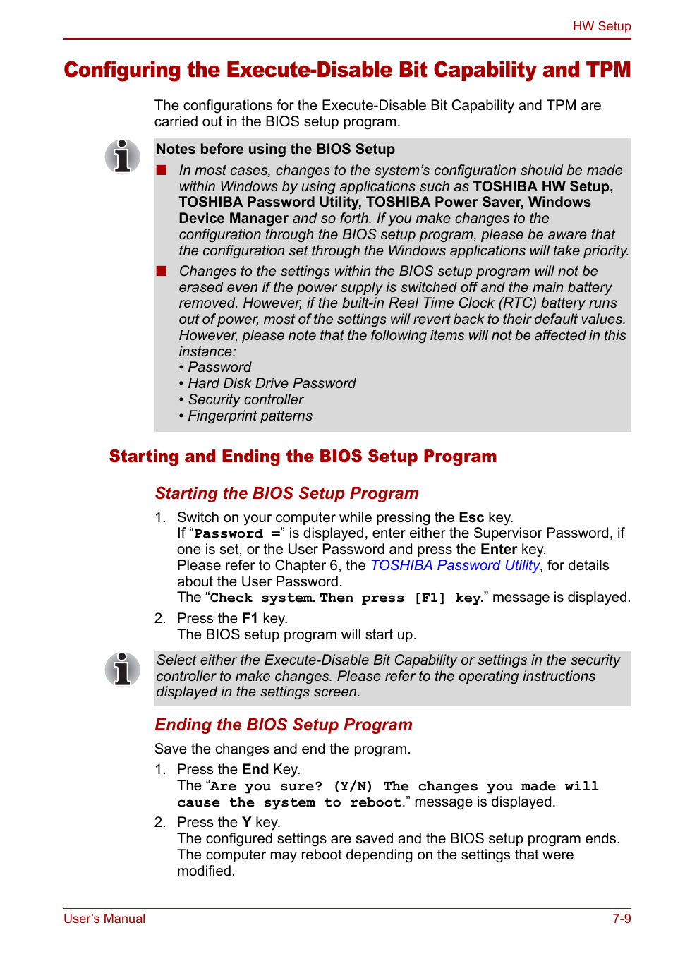 Starting and ending the bios setup program | Toshiba M5 User Manual | Page 141 / 240