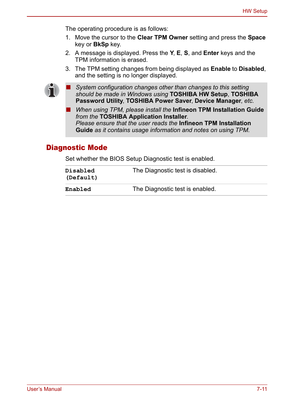 Diagnostic mode | Toshiba M5 User Manual | Page 143 / 240