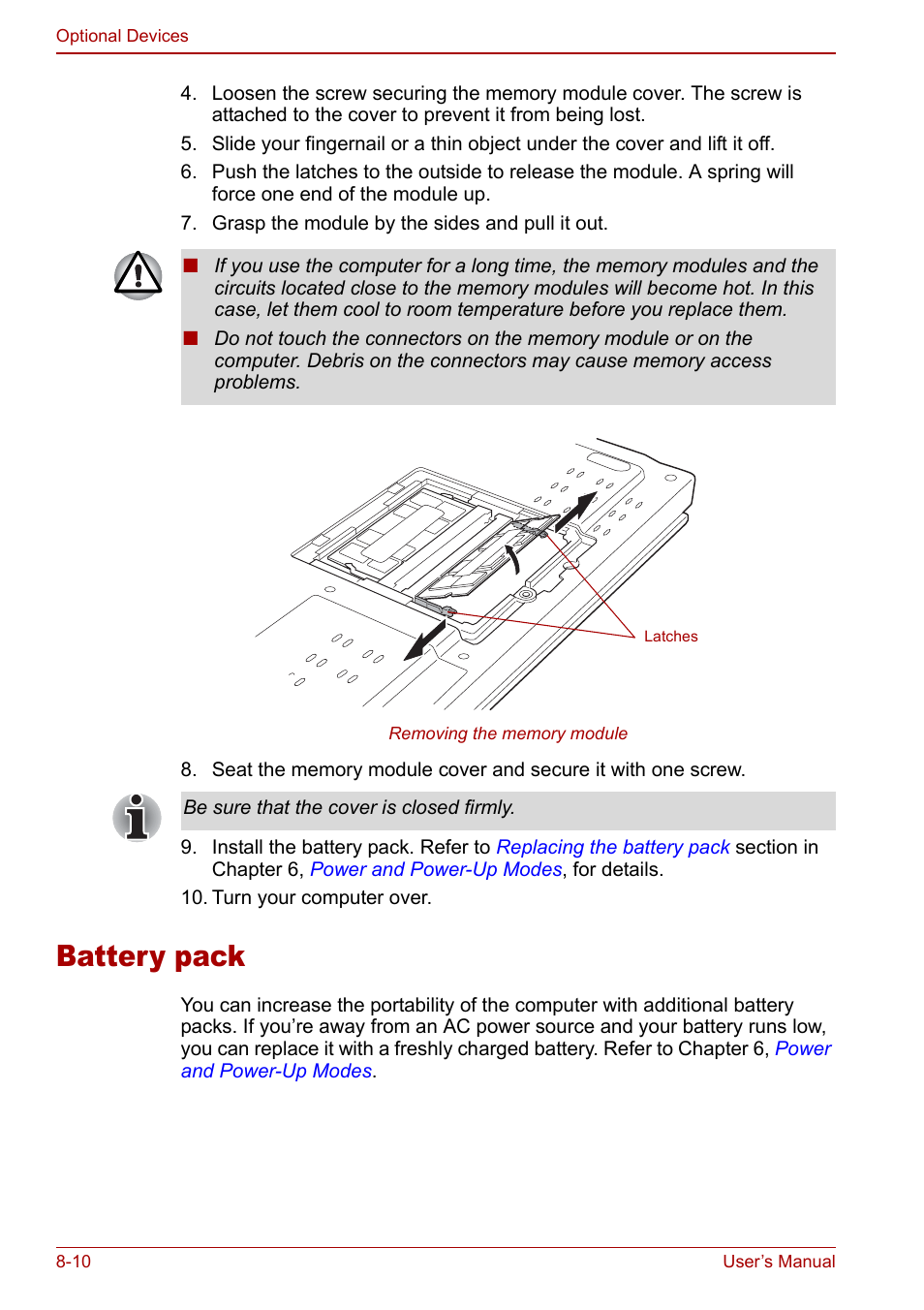 Battery pack, Battery pack -10 | Toshiba M5 User Manual | Page 154 / 240