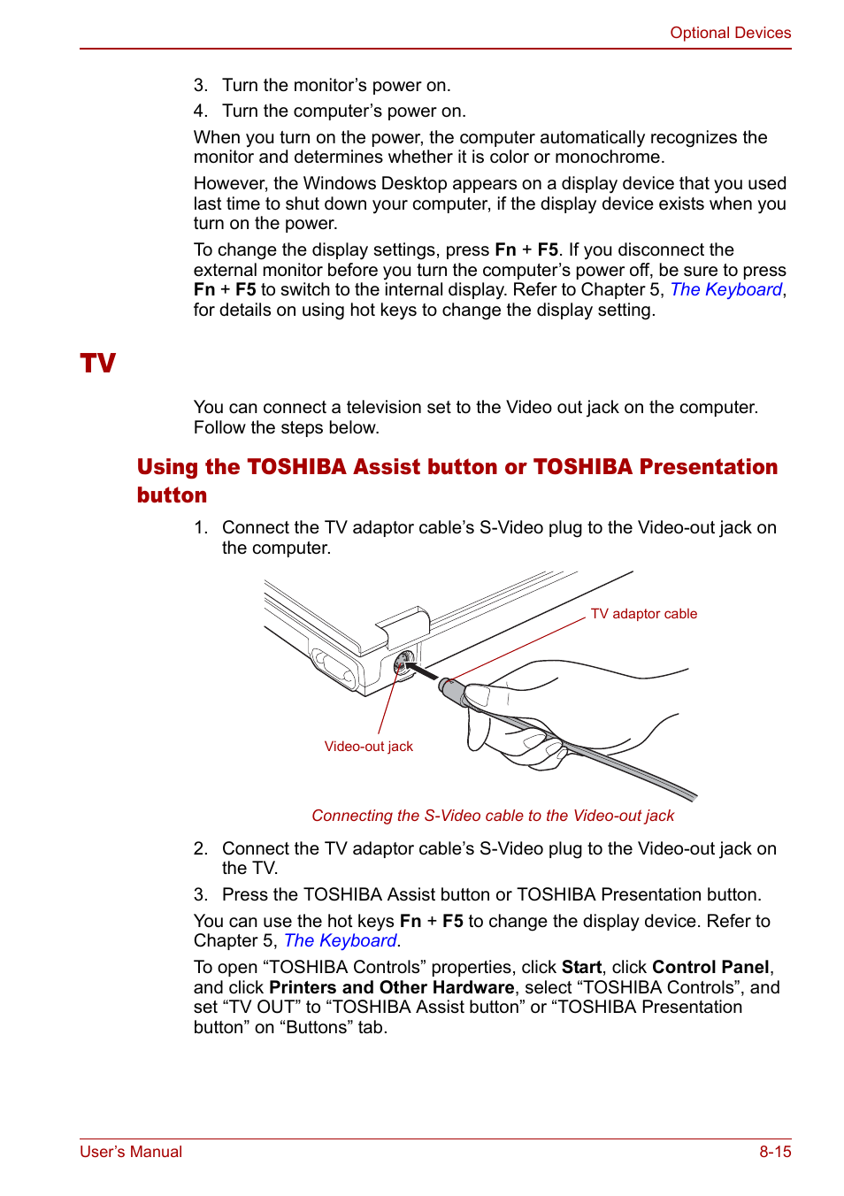 Tv -15 | Toshiba M5 User Manual | Page 159 / 240