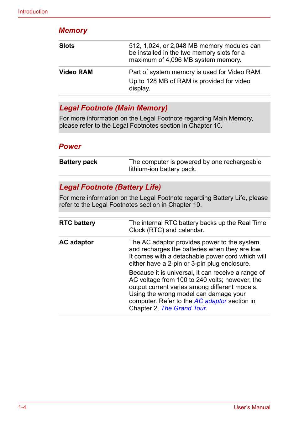 Toshiba M5 User Manual | Page 18 / 240