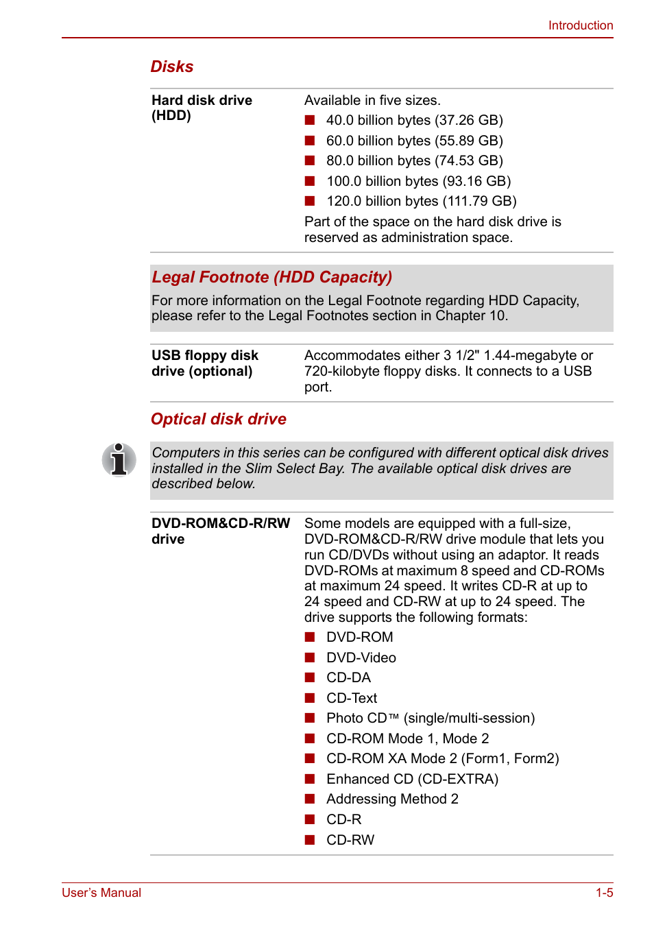 Toshiba M5 User Manual | Page 19 / 240